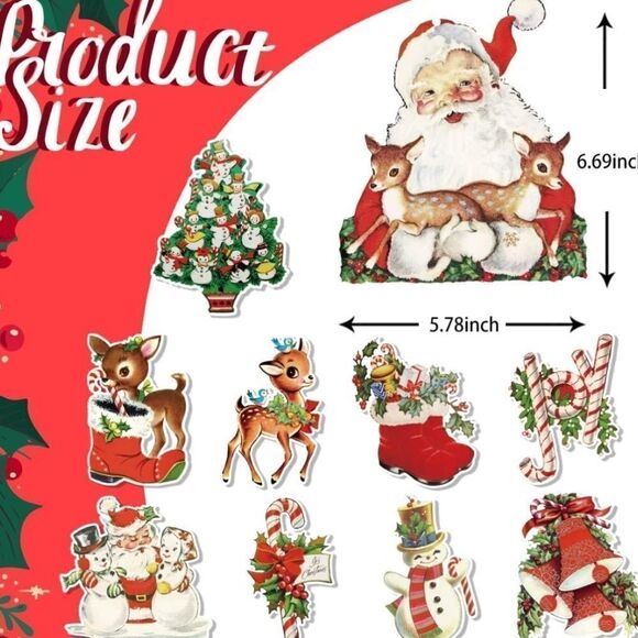 NWT Vintage Christmas Tree Ornaments 20Pcs Paper Christmas Decorations - Picture 2 of 6